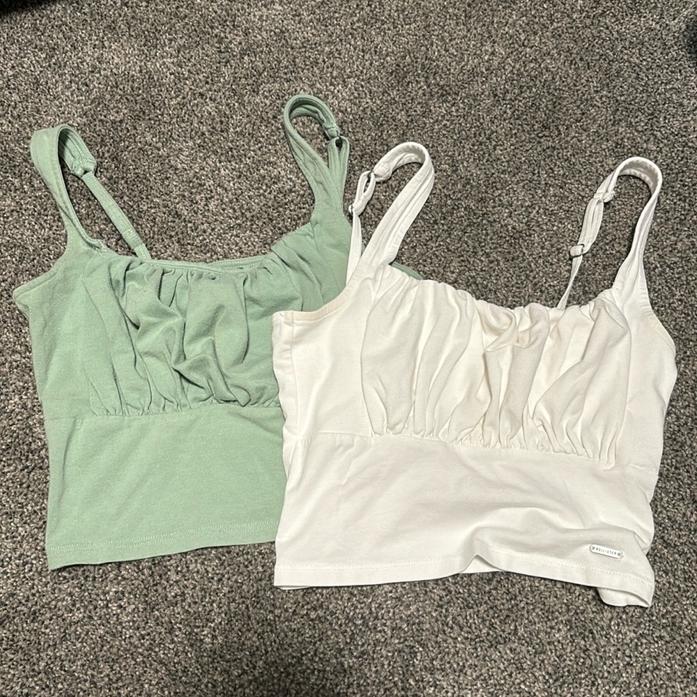 hollister scrunched tank top bundle